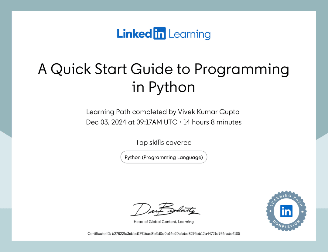 A Quick Start Guide to Programming in Python